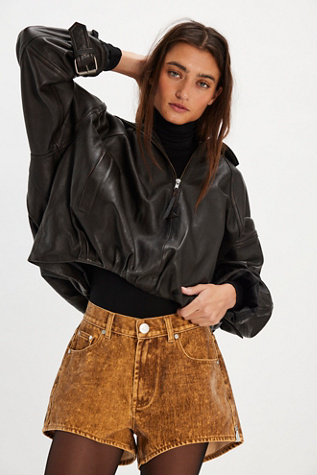 OneTeaspoon Truckers Flocked Mid-Waist Shorts