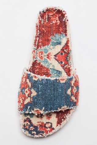 Woven Wonders Footbed Sandals by Free People in Blue, Size: US 6
