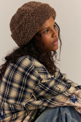 Oh So Cozy Fisherman Hat by Free People in Brown