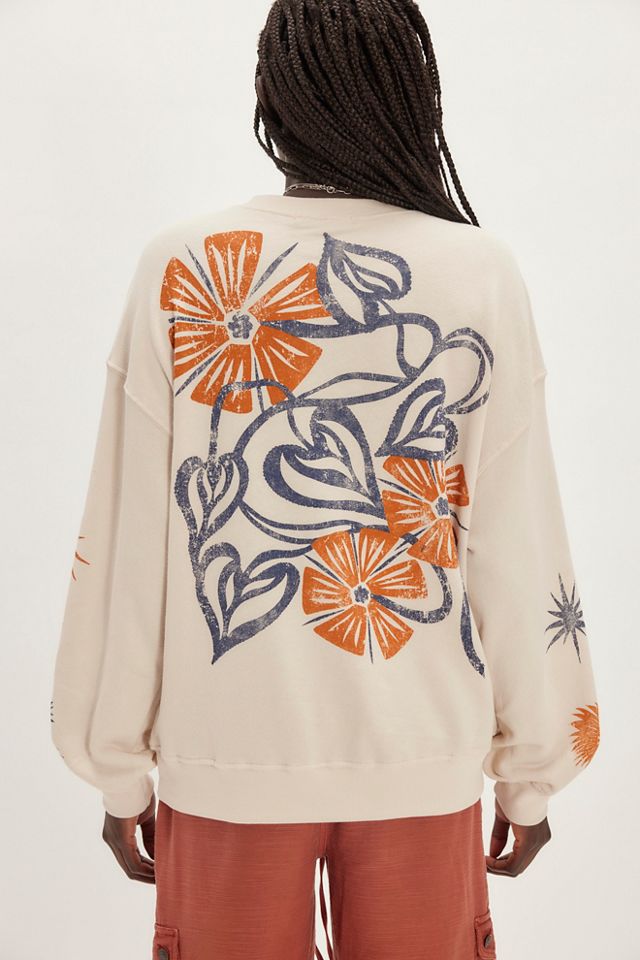 Daydreamer Sweat-shirt ample Folk Flower Stamps #1