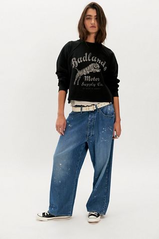 Jeans cheville rayés à braguette boutonnée coupe ample Lee