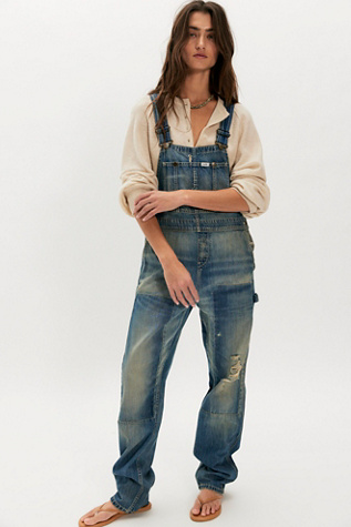Lee Slim Straight Overalls at Free People in Medium Wash, Size: S