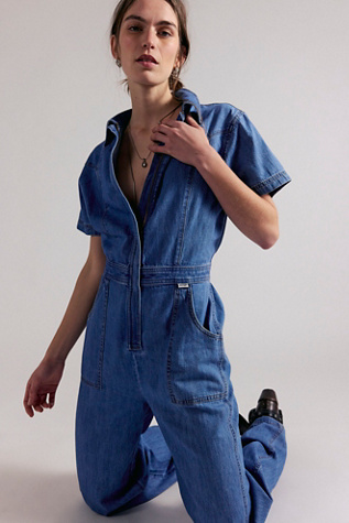 Wrangler Garage Coveralls at Free People in Dark Wash, Size: S