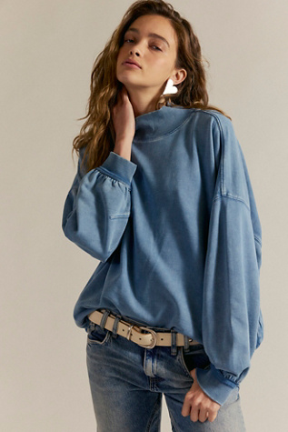 We The Free Alex Turtleneck Pullover at Free People in Blue, Size: XS