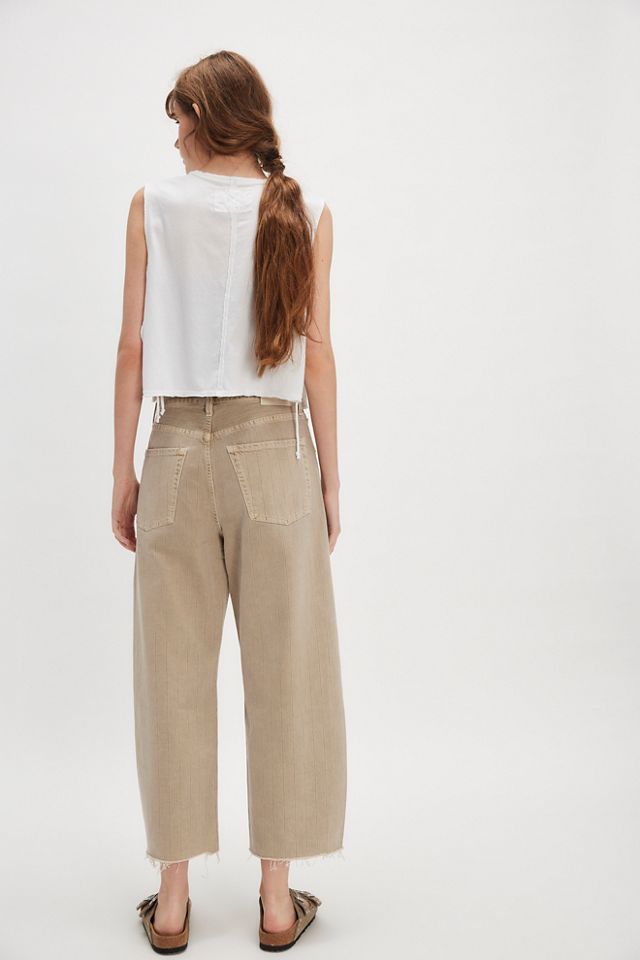 Citizens of Humanity Striped Ayla Raw Hem Cropped Jeans #1