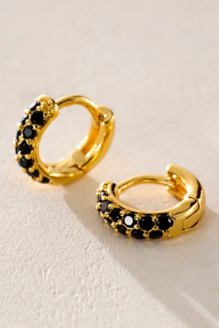 Brenda Grands Huggie Hoops at Free People in Black