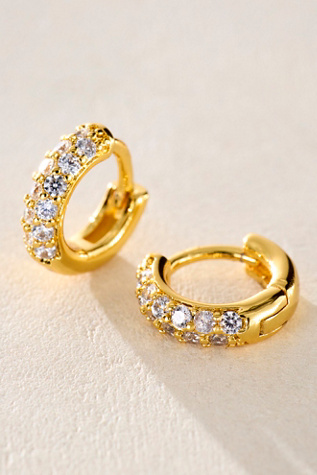 Brenda Grands Huggie Hoops at Free People in Gold