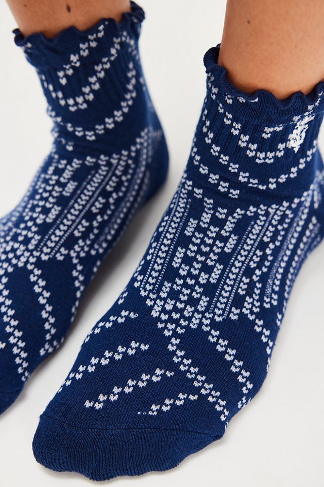 Printed Ruffle Crew Socks #1