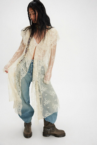 Nigel Preston Maud Lace Duster Top at Free People in Cream