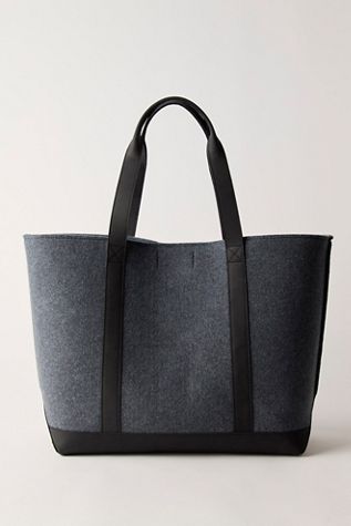 Sac fourre-tout en laine avec garniture en cuir L.L.Bean
