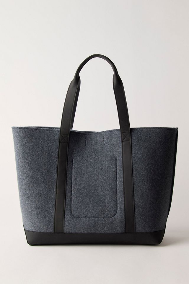 Sac fourre-tout en laine avec garniture en cuir L.L.Bean #1