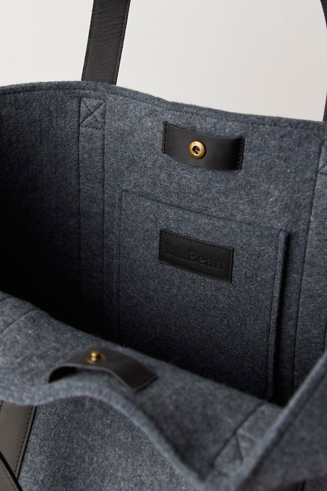 Sac fourre-tout en laine avec garniture en cuir L.L.Bean #3