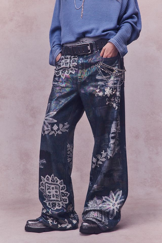 We The Free Tinsley Printed High-Rise Illusions Jeans