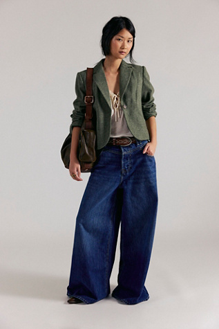 We The Free Give And Take Wide-Leg Jeans at Free People in Medium Wash, Size: 30
