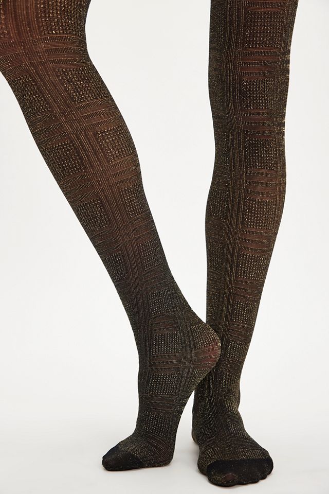 Metallized Plaid Tights #1