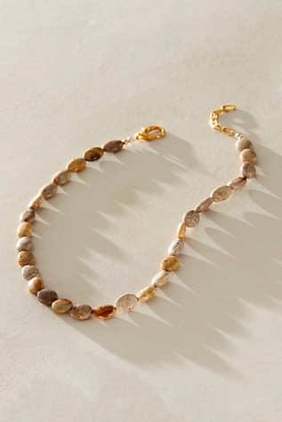 ALV Chunky Beaded Semiprecious Stone Necklace