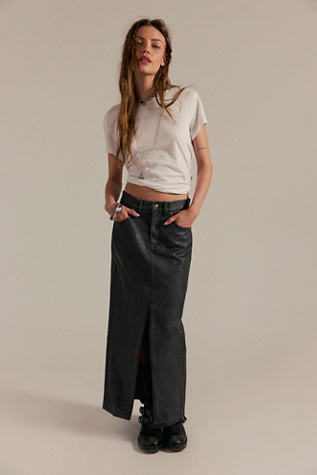 We The Free Nothing Better Vegan Maxi Skirt at Free People in Black, Size: US 10