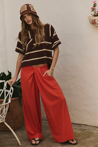 Sarong Relaxed Jersey Pants by free-est at Free People in Red, Size: XL
