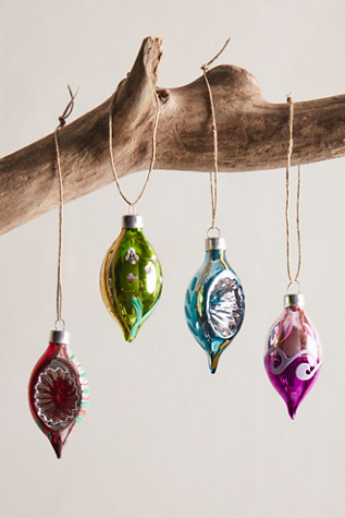 Vintage Color Glass Ornament Set