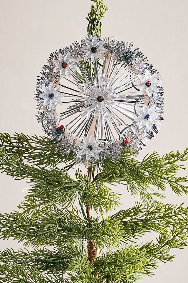Snowflake Tinsel Tree Topper #1