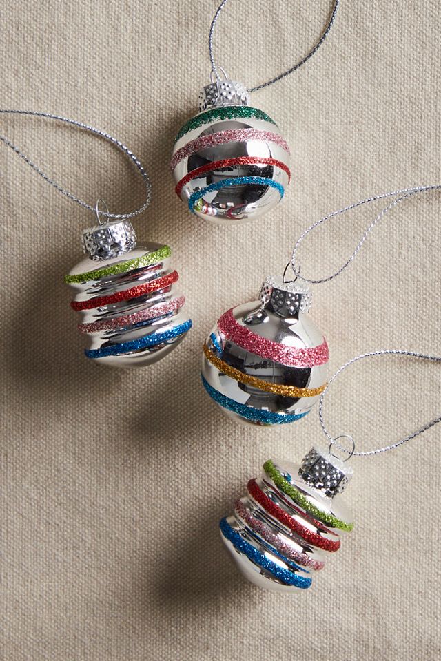 Striped Ornament Set Of 2 #1