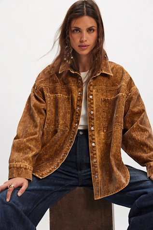 OneTeaspoon Daria Flocked Denim Shacket