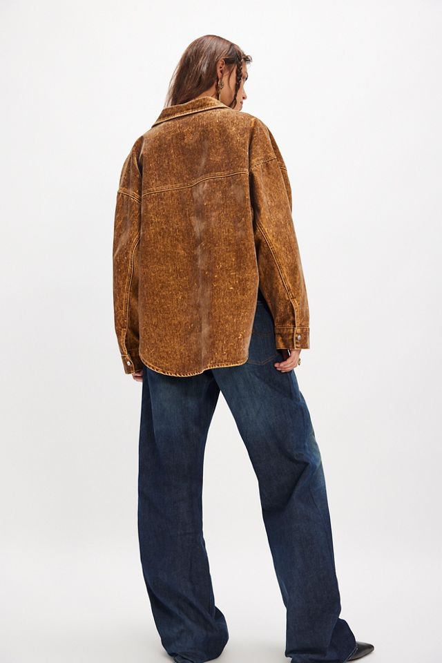 OneTeaspoon Daria Flocked Denim Shacket #1