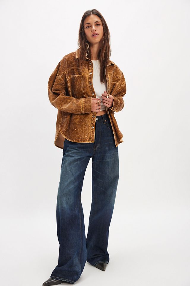 OneTeaspoon Daria Flocked Denim Shacket #2