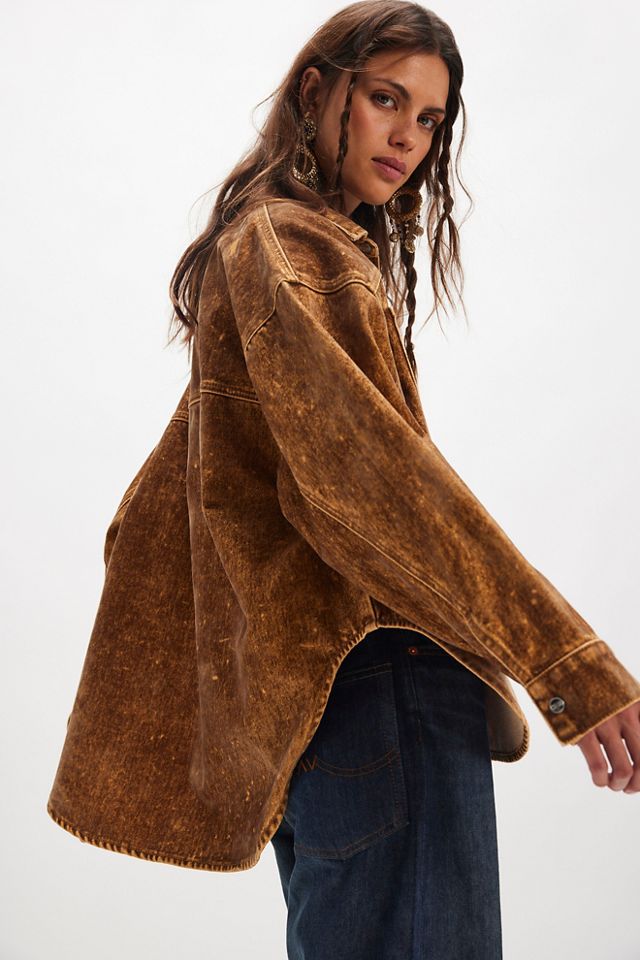 OneTeaspoon Daria Flocked Denim Shacket #3