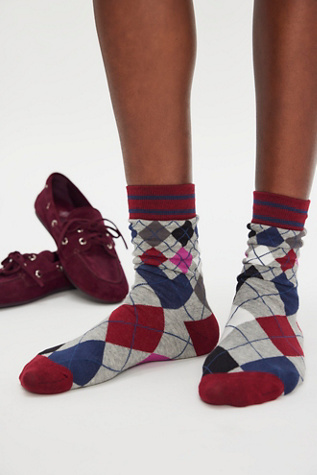Argyle Socks by Free People in Grey