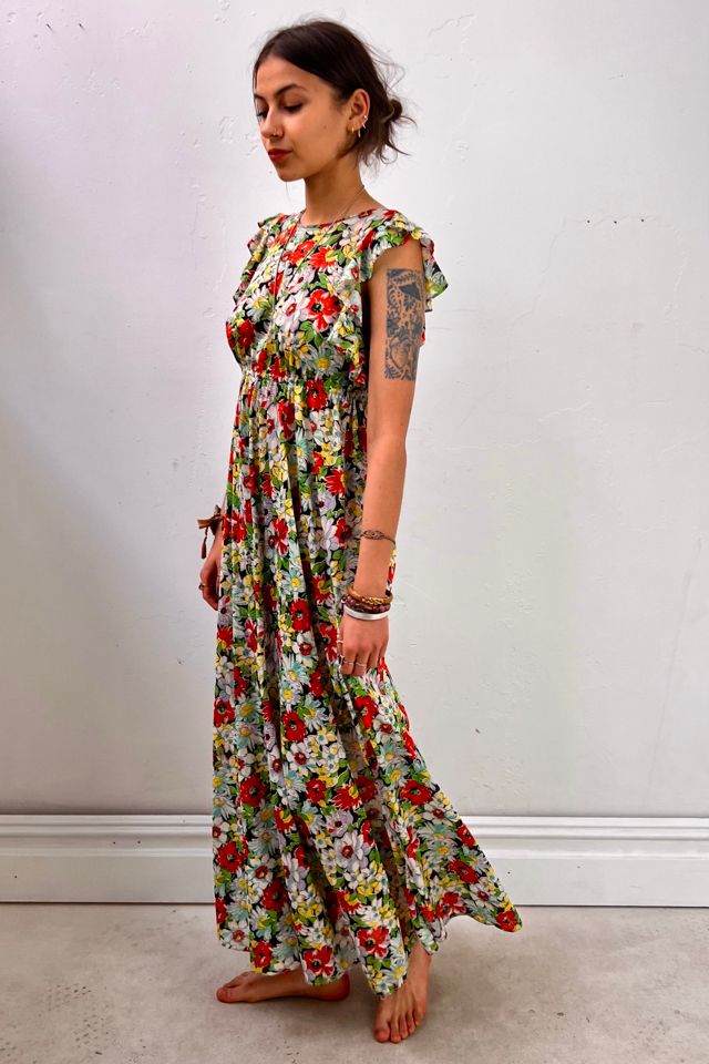 Vintage Dark Flowers Maxi Dress Selected by Anna Corinna #2