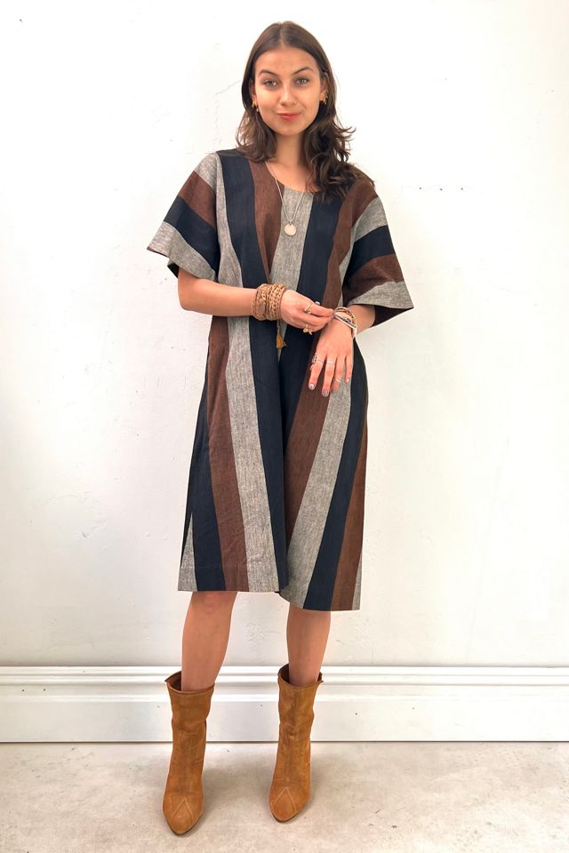 Vintage Phoenix Hand Woven Stripe Dress Selected by Anna Corinna #1