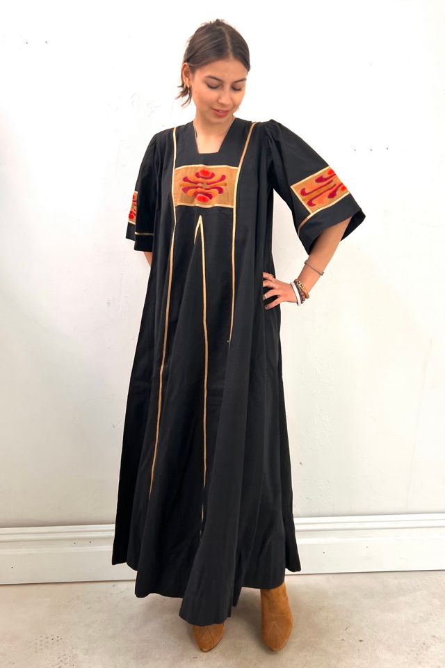 Vintage Josefa Hand Embroidered Midnight Maxi Dress Selected by Anna Corinna #2