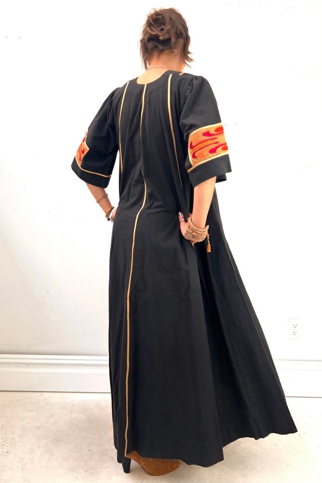 Vintage Josefa Hand Embroidered Midnight Maxi Dress Selected by Anna Corinna #3