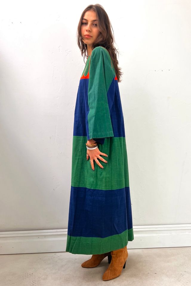 Vintage Josefa Hand Embroidered Stripe Maxi Dress Selected by Anna Corinna #1