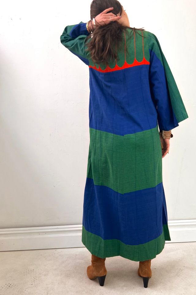 Vintage Josefa Hand Embroidered Stripe Maxi Dress Selected by Anna Corinna #2