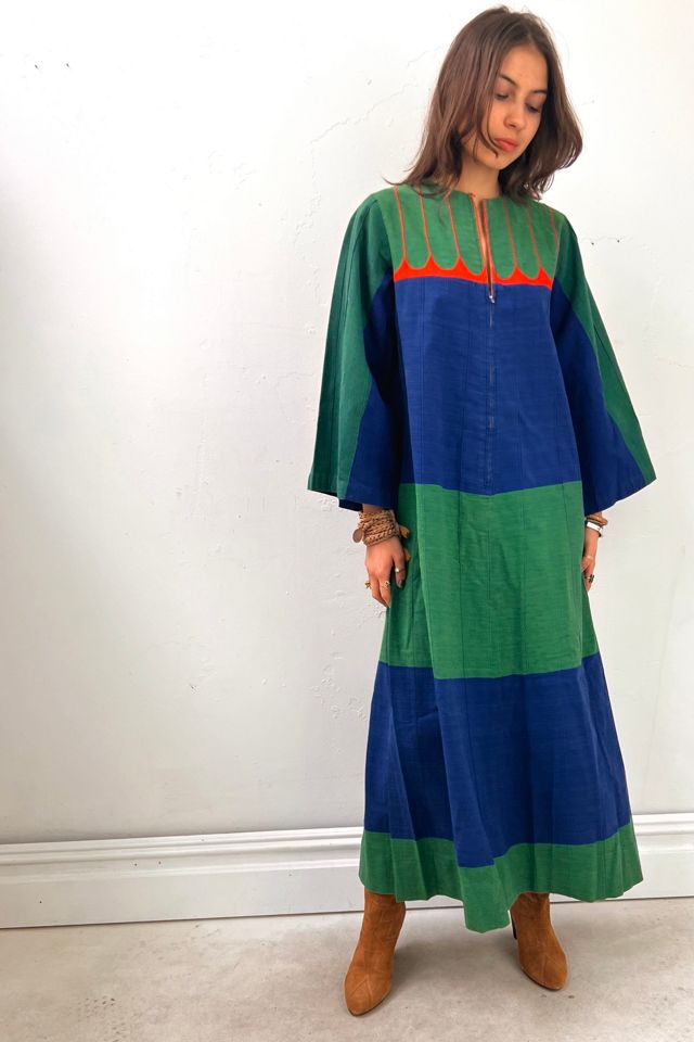 Vintage Josefa Hand Embroidered Stripe Maxi Dress Selected by Anna Corinna #3