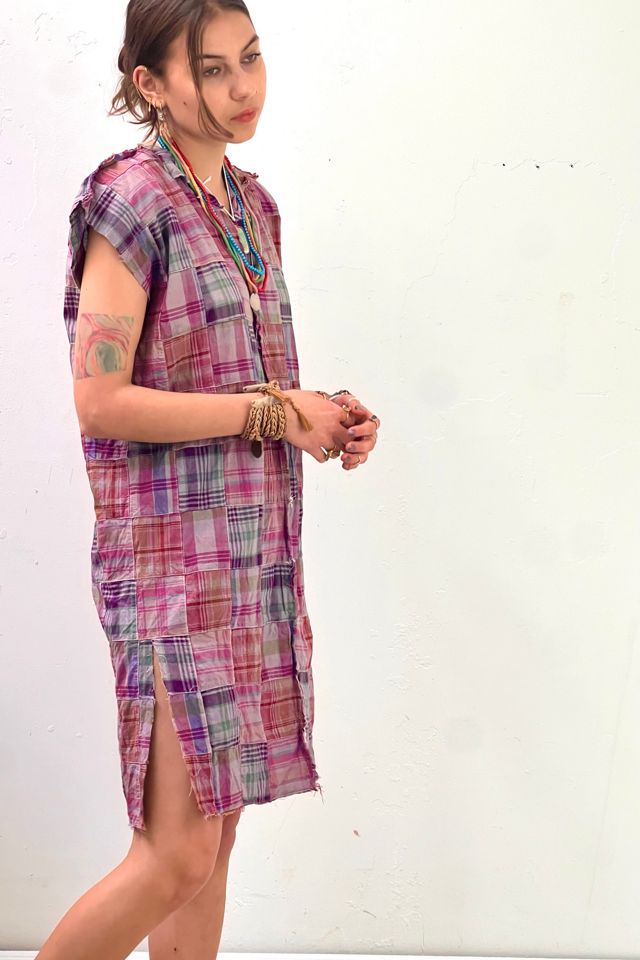 Anna Corinna Reworked Vintage Plaid Patchwork Smock Dress #1