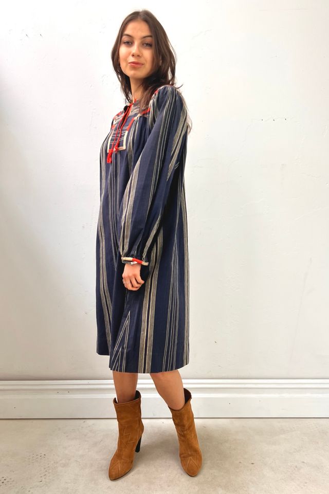 Vintage Josefa Hand Embroidered Navy Dress Selected by Anna Corinna #1