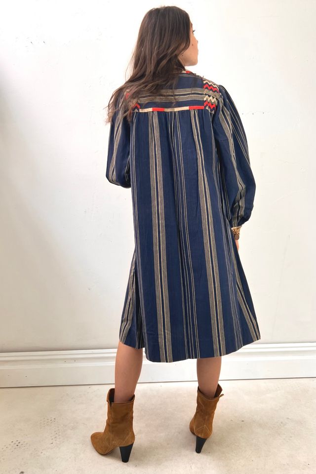 Vintage Josefa Hand Embroidered Navy Dress Selected by Anna Corinna #2