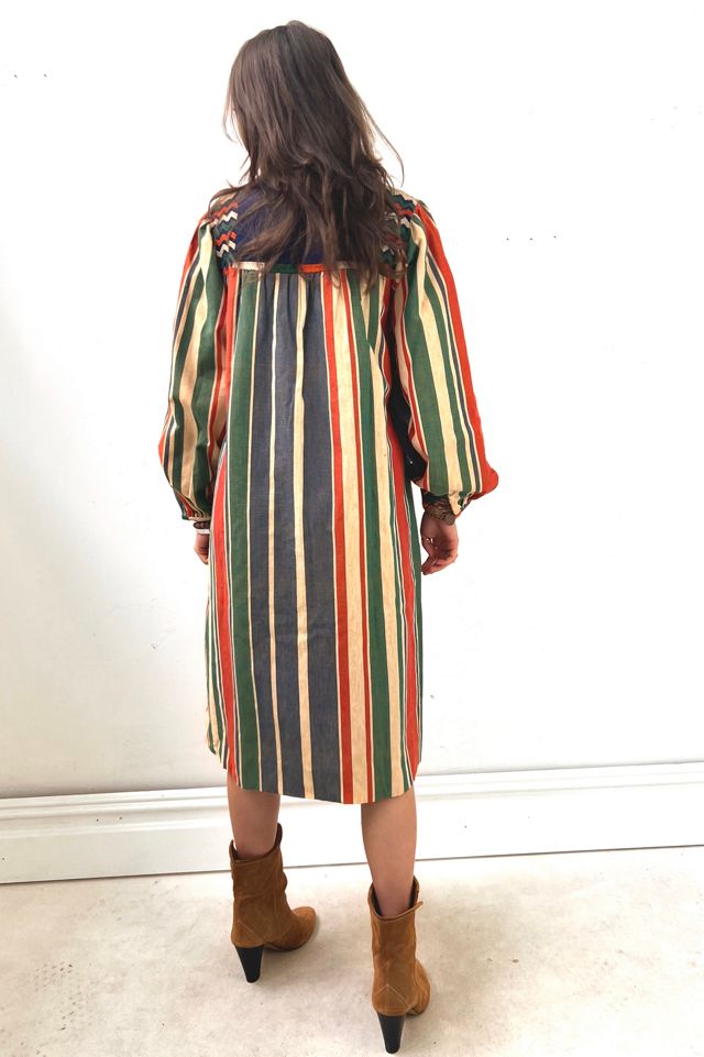 Vintage Hand Embroidered Stripe Josefa Dress Selected by Anna Corinna #2