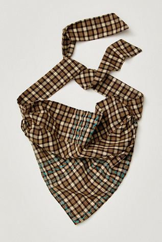Ardena Hair Scarf by Curried Myrrh at Free People in Brown