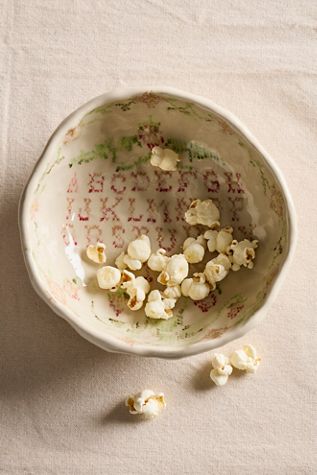 Alphabet Cross-Stitch Sampler Bowl
