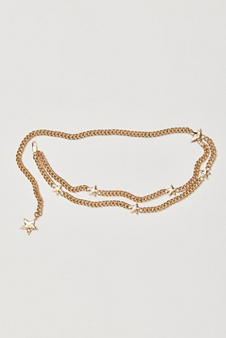 Star Shine Chain Belt by Free People in Gold