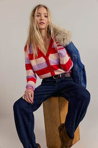 School Girl Striped Cardi