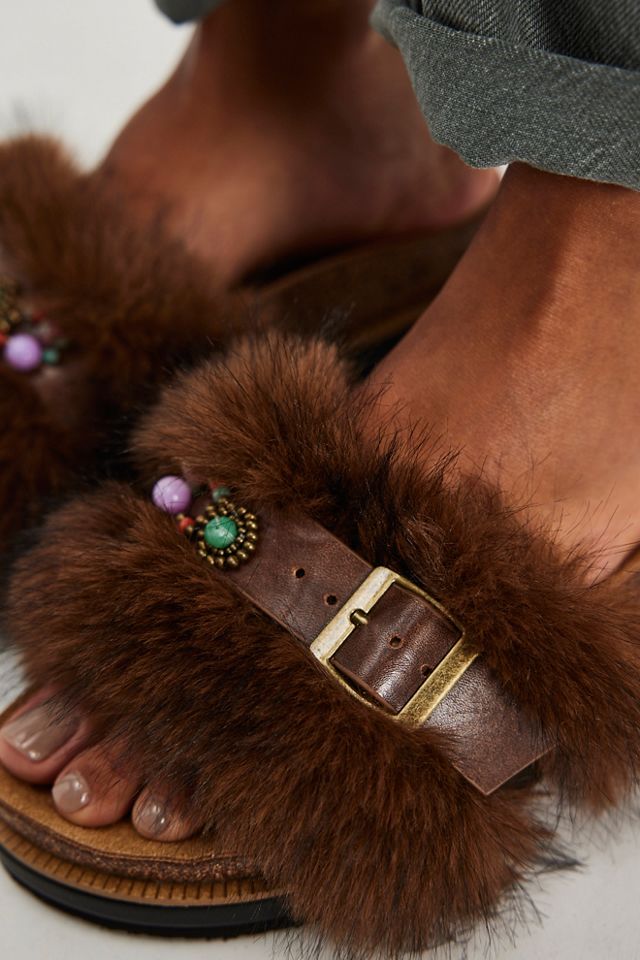 Frankie Faux Fur Slide Sandals #1