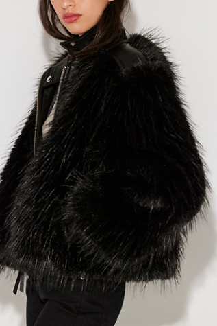 Milana Faux Fur Biker Jacket