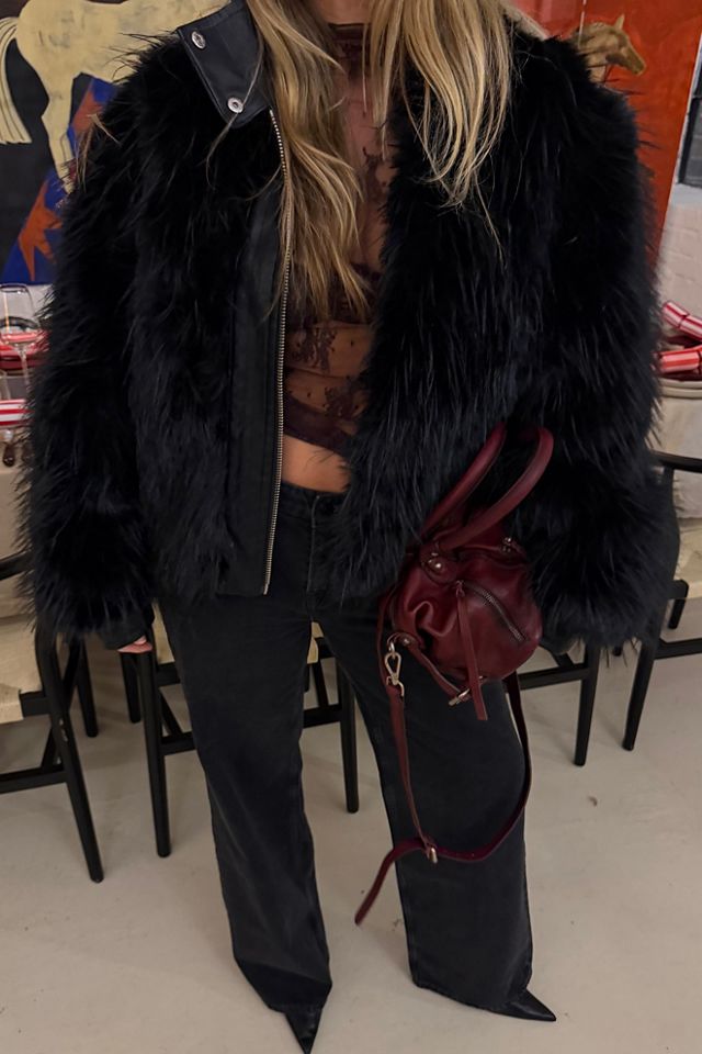 Veste de motard en fausse fourrure Milana #4