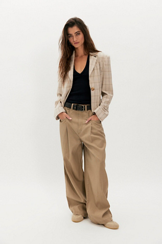 Lee Slouch Chino Pants by Free People in Tan, Size: 27