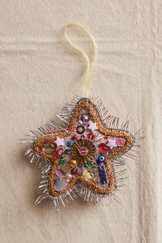 Embellished Tinsel Star Ornament